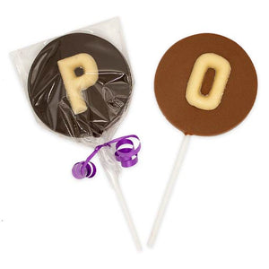 Piruletas de chocolate personalizadas (pack 25 uds.)